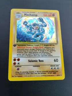 Machamp (Starter Deck) Holo 1st Ed. Pokemon Base Set #8 1999 NM - Image 1