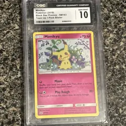 Mimikyu SM163 Pokemon SM Black Star Promo Team Up Graded CGC GEM MINT 10 - Image 1