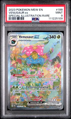 2023 POKEMON MEW EN-151 SPECIAL ILLUSTRATION RARE #198 VENUSAUR EX PSA 9 - Image 1