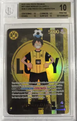 BGS 10 One Piece Monkey D Luffy BVB Borussia Dortmund Matchday Promo ST13-003 EN - Image 1