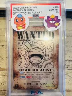 2024 One Piece OP05 #119 Monkey D. Luffy Wanted Alt Art PSA 10 GEM MINT Japanese - Image 1