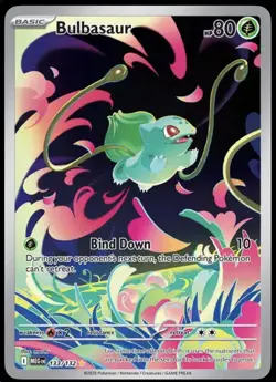 Pokemon TCG Bulbasaur Mega Evolutions 133/132 Illustration Card - Image 1