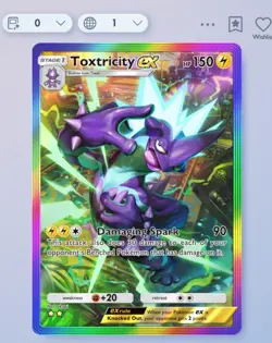 Pokemon TCG Pocket - Toxtricity Ex- Rainbow 2⭐Card - English - Fast Delivery - Image 1