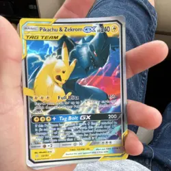 Pokemon Pikachu & Zekrom GX TAG TEAM Ultra Rare Holo Card 33/181 Sm-Team Up - Image 1