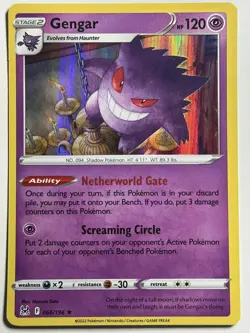 Gengar Holo SWSH11: Lost Origin 066/196 LP-NM Pokemon Card - Image 1