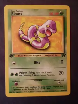 Pokemon Card Team Rocket 1st Edition Regular Finish Ekans 56/82 Vintage - Image 4