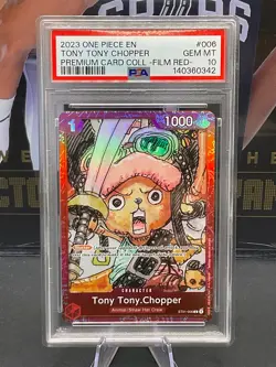 2023 One Piece EN ST01-006 Tony Tony Chopper Premium Card Coll Film Red PSA 10 - Image 1