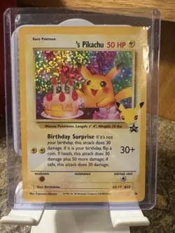 Pokemon Pikachu TCG Holo Rare Birthday Celebrations Card #24 25th Anniversary - Image 1