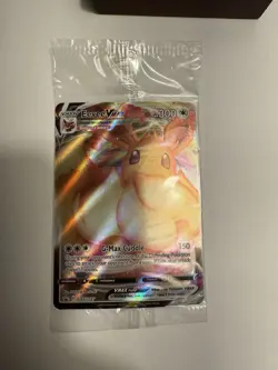 Pokemon TCG Eevee VMAX SWSH087 Black Star Promo Full Art Holo Card Sealed - Image 1