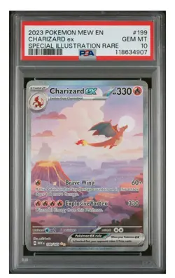 Base set of cards Pokemon Charizard ex 330 HP 199/165 SV151 Holo SIR - Image 1