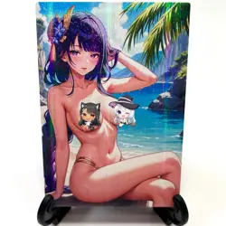 Genshin Impact Raiden Shogun Sexy Hot Anime Waifu Girl Goddess Story Art Card - Image 2