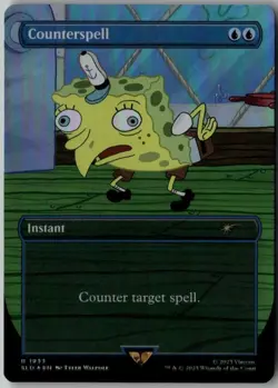 Magic The Gathering Secret Lair - SpongeBob Counterspell - Borderless Foil 1933 - Image 1