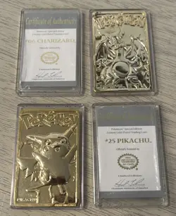 5 Burger King 23k gold plated Pokemon cards Charizard, pikachu, poliwhirl - Image 2