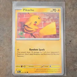 Pokemon TCG Pikachu 051/162 SV05: Temporal Forces Basic 70HP Common Regular - Image 1