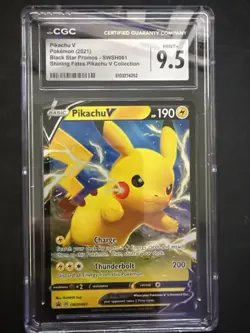 2021 Pokemon Pikachu V Shining Fates Black Star Promo SWSH061 CGC Graded 9.5 - Image 1