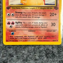 Vintage Pokemon Jungle Rapidash 1st Edition 44/64 Uncommon NM - Image 4