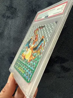 PSA 8 Charizard Carddass Bandai PRISM Green Japanese Pokemon 1996 - Image 3