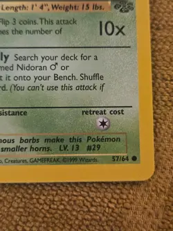 Pokemon Jungle Nidoran 57/64 1st Edition - Image 5