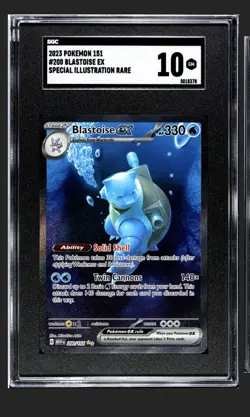 Pokemon Blastoise ex Special Illustration Rare SGC 10 Scarlet & Violet 151 #200 - Image 2