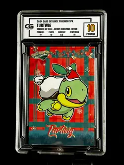 2024 Pokemon CG 10 Pristine TURTWIG Christmas Data TCG XMAS Holiday CGC PSA 2 - Image 1