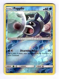 Popplio (64) SM - Lost Thunder #64 (2018) Common Reverse Holo NM Pokemon - Image 1
