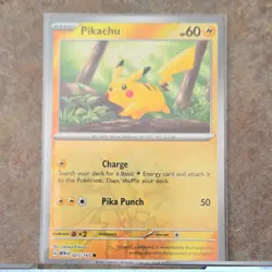 Pokemon TCG Pikachu 025/165 MEW Basic 60HP Reverse Cosmos Holo Exclusive - Image 1