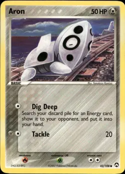 Aron 42/108 Common EX Power Keepers Pokemon - Image 1