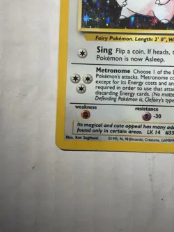 Pokemon Clefairy Base Set Holo Rare - Image 5