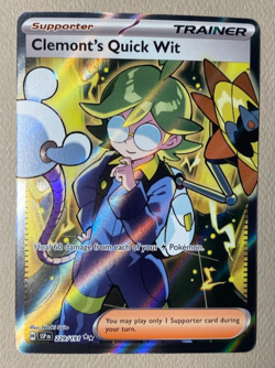 Clemont's Quick Wit 229/191 - Full Art Holo - NM/M - Surging Sparks - Pokemon - Image 1