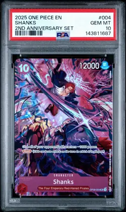 2025 One Piece EN Shanks 2nd Anniversary Set OP09-004 PSA 10 Gem Mint - Image 1