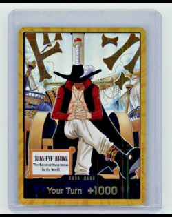 DON!! Card Gold Frame Hawk-Eye Mihawk OP14 - One Piece CCG Holo One Piece - Image 1