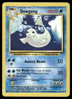 Dewgong 25/102 Base Set Pokemon TCG trading card - Image 1