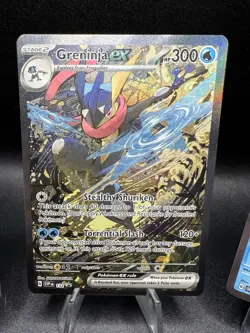 Pokemon Greninja EX 132 Promo Card Holo with Frogadier and Froakie Cosmo - Image 4