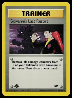 Pokemon Card - Giovanni's Last Resort Gym Challenge 105/132 Rare 1st Edition - Image 1