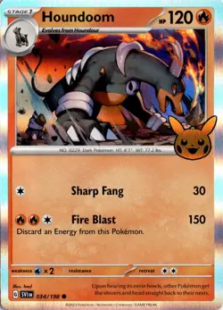 Houndoom 034/198 Trick or Trade BOOster Bundle 2023 Pokemon Card TCG - Image 1