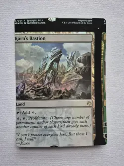 Karn's Bastion Rare Foil War of the Spark NFC Miscut MTG - Image 1