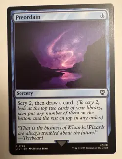 Preordain Near Mint - The Lord of the Rings Commander LTC Magic MTG #0196 - Image 1