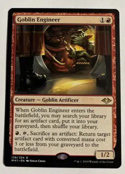 1x MTG Goblin Engineer Regular 128 MH1 Modern Horizons 1 Magic the Gathering MTG - Image 1