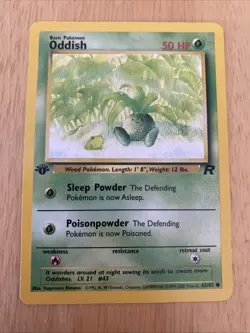 Pokemon TCG Oddish 63/82 Team Rocket Regular 1st Edition Card - Image 1