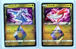 💥 Pokemon 2018 TCG Prisim Latios and Latias Holo Card Set # 107/168 + 107/168 - Image 1