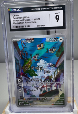 CGC 9 Mint Chatot 181/162 Temporal Forces Illustration Rare Pokemon Card - Image 1