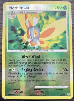 Mothim 33/132 Pokemon TCG Diamond & Pearl Secret Wonders Reverse Holo HP - Image 1