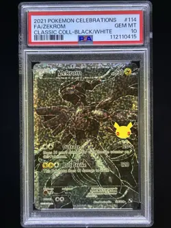 PSA 10 Zekrom 114/114 Pokemon Celebrations Classic Collection Black White 2021 - Image 1