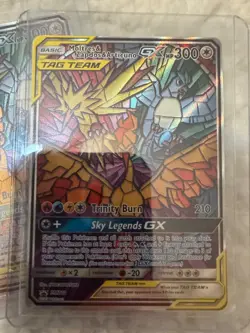 Pokemon TCG Moltres & Zapdos & Articuno GX TAG TEAM Full Art Promo SM210 Holo - Image 2