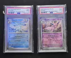 Pokemon Glaceon & Espeon Master Ball Reverse Holo PSA 9 Mint Lot. - Image 1