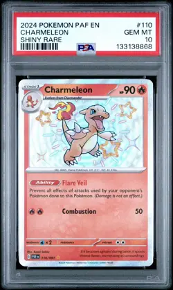 2024 POKEMON PALDEAN FATES SHINY RARE CHARMELEON PSA 10 #110 NEW CERT! 💎🔥 - Image 1