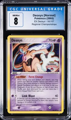 2005 POKEMON EX DEOXYS, REGIONAL CHAMPIONSHIPS #16/107 DEOXYS CGC 8 - Image 1
