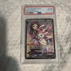 2022 POKEMON SWORD & SHIELD BRILLIANT STARS #TG14 FULL ART/SYLVEON V PSA 8 - Image 1
