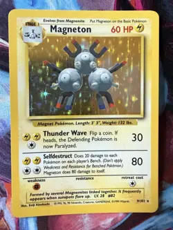 Magneton 9/102 Unlimited Holographic LP Condition - Pokemon Base Set - Image 1