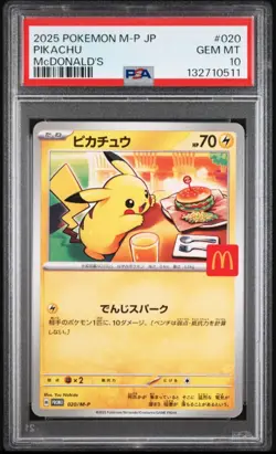 Pikachu 020/M-P McDonald’s Happy Set Promo 2025 jpn PSA 10 Gem MT Pokemon TCG - Image 1